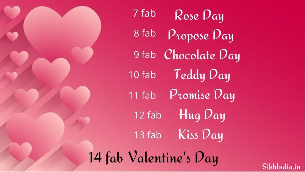 Valentine's day week list